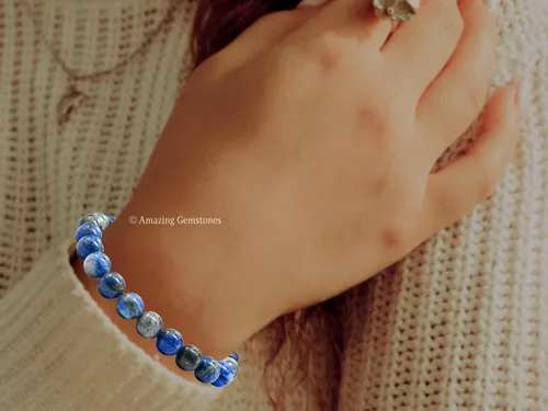 Vista 431 de Amazing Gemstone Crystal Bracelet for Women Men's Gifts - Protection Healing Crystal Bracelet - 8mm Gemstone Beaded Stretchable Bracelet Pulseras