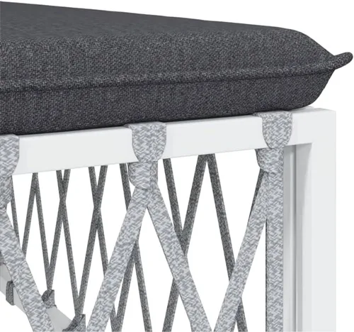 Vista 6 de 3-Piece Patio Lounge Set with Cushions White Steel Outdoor Furniture for Garden Balcony Porch