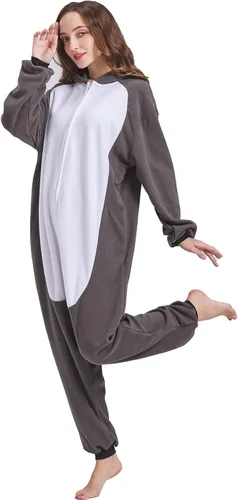 Vista 4 de HOMWERRONT Adult French Bulldog Onesie Bulldog Cosplay Costume Puppy Dog Animal Cosplay Pajamas Homewear Sleepwear