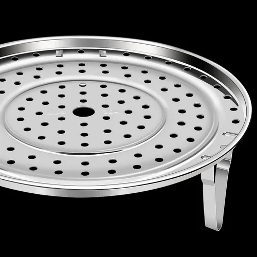 Vista 5 de Mini Skater Paquete de 2 estantes de vapor de acero inoxidable para ollas a presión gruesas con patas desmontables para bandejas de vapor