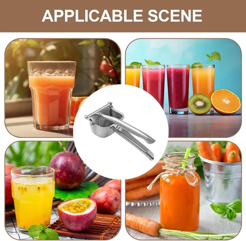 Vista 5 de Manual Squeeze Juicer - Manual Juice Extractor, Stainless Citrus Presser for Lemon Juicing, Handheld Fruit Crusher with 304 Stainless Steel Build