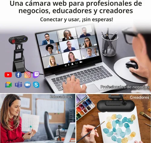 Vista 9 de j5create Cámara web y cámara de documentos de modo dual 1080P