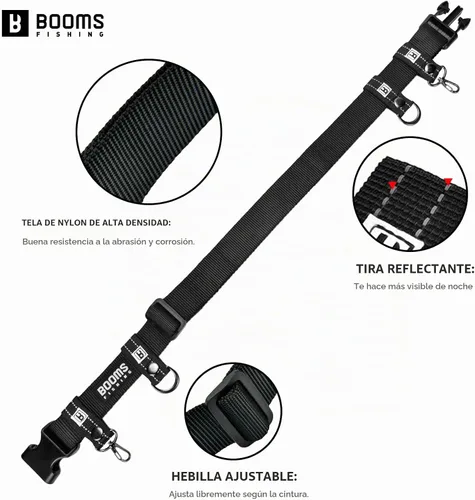 Vista 4 de Booms Fishing FB2 - Cinturón de pesca Wade para pesca, cinturón ajustable de nailon de 45 pulgadas de longitud máxima, cinturones Wade para lanzar