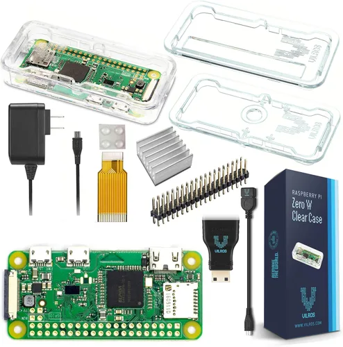 Vista 8 de Kit de inicio básico Raspberry Pi Zero W (caso negro)