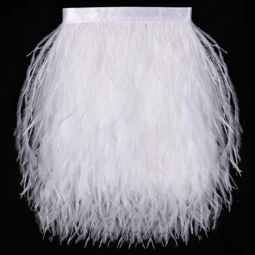 Vista 21 de SOGUGOM Adorno de Plumas de Avestruz Negro - 1.5 Capas 2 Yardas Plumas de 4 Pulgadas Adorno de Cintas con Flecos para Costura, Vestidos, Proyectos