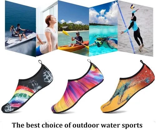 Vista 7 de Zapatos de agua para hombre y mujer de secado rápido para playa piscina natación buceo surf deportes acuáticos caminar yoga Mármol y negro