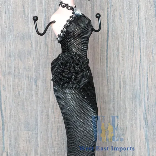 Vista 4 de WE Jewlery Display - Juego de 2 soportes para anillos de zapatos, color negro, diseño de maniquí, collar de exhibición