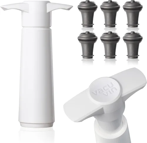 Vista 14 de Vacu Vin Juego de 2 tapones de vacío para guardar vino, color gris, sellado hermético para botellas abiertas para preservar la frescura hasta 10
