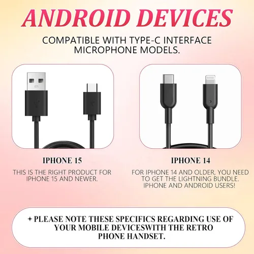Vista 2 de Auricular retro para iPhone y Android, receptor de teléfono celular con micrófono y altavoz, auricular retro, cómodo receptor de estilo telefónico