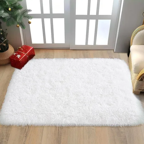 Vista 5 de Alfombras lanudas para dormitorio, sala de estar, dormitorio universitario, habitación de niños, decoración, alfombra suave y moderna