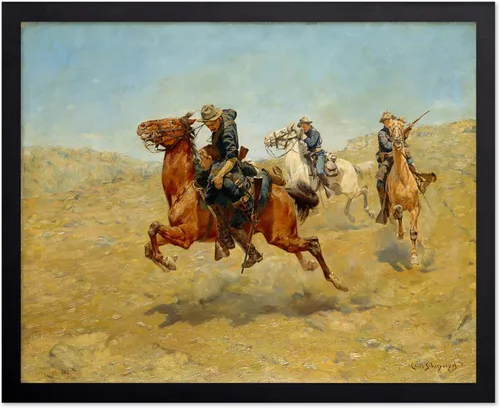 Vista 75 de Poster Master Póster vintage de The Lookout, estampado retro de vaquero, arte occidental, arte del salvaje oeste, arte de equitación, regalo