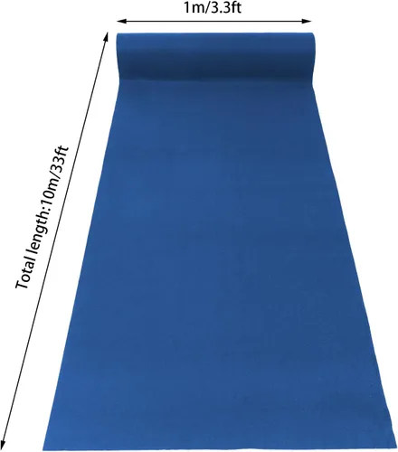 Vista 3 de CNCEST Alfombra azul para fiesta, 360 GSM grueso, tapete antideslizante de 33 pies para boda, ceremonia de película, decoración de propuestas