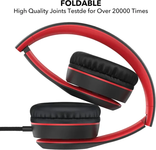 Vista 2 de K5 - Auriculares infantiles con micrófono, limitador de volumen a 85/94 dB, plegables, auriculares estéreo sin enredos, conector de 3,5 mm