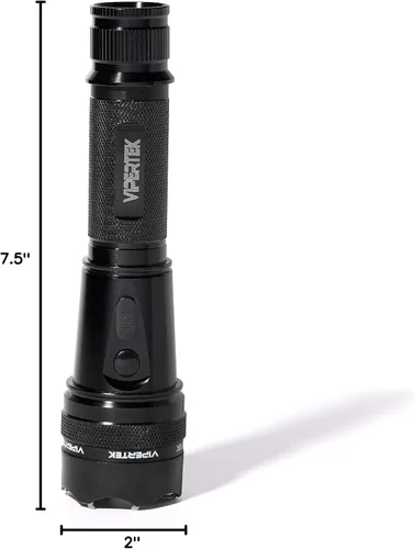 Vista 9 de Arma paralizante Vipertek VTS-195 de aluminio resistente serie 980,000,000, recargable con linterna táctica LED