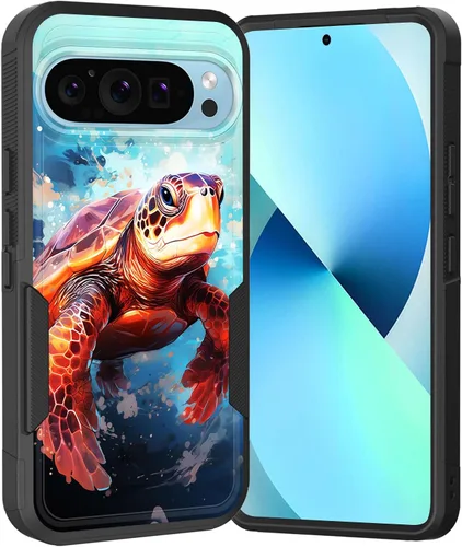 Vista 173 de Funda para Pixel 6A, Híbrida de Doble Capa de Servicio Pesado Resistente a Prueba de Golpes PC Duro + Funda Protectora de Silicona Suave para Google