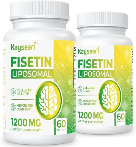 Vista 8 de Fisetin 1200mg Fisetin Liposomal Suplementos 98% Pure Fisetin Polifenoles Antioxidantes Inmunidad Salud Envejecimiento Apoyo cognitivo Sin OGM 60
