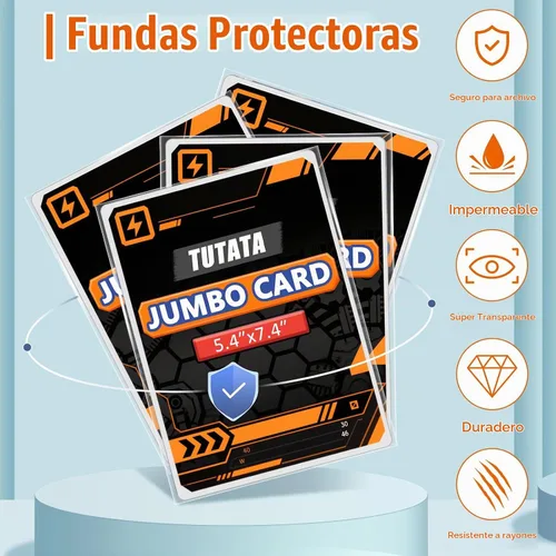 Vista 4 de Jumbo-Fundas para tarjetas de 5.4 x 7.5 pulgadas, extra gruesas, de 4 mil, fundas protectoras para tarjetas grandes, paquete de 50