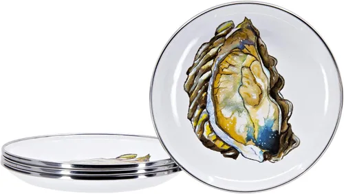 Vista 4 de Golden Rabbit Enamelware - Juego de platos de aperitivo de 4-6" (adorno)