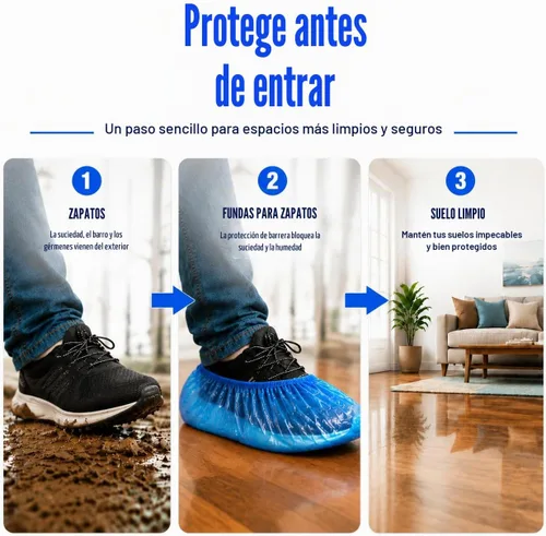 Vista 4 de Paquete de 90 fundas desechables para zapatos, impermeables, antideslizantes, botines de plástico para interiores, ajuste universal, para invitados