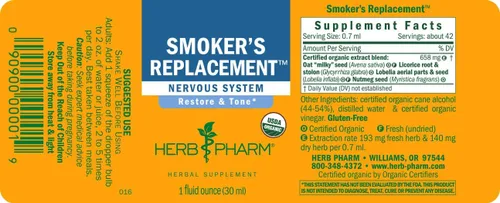 Vista 5 de Herb Pharm Fórmula herbaria líquida de repuesto de Smoker para apoyo del sistema nervioso - 1 onza