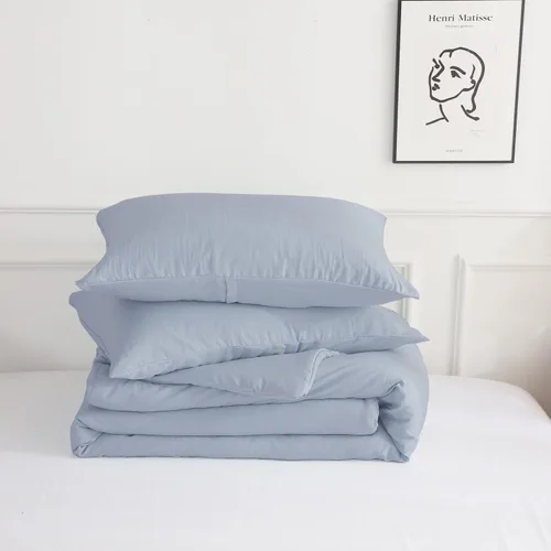 Vista 4 de COTTEBED Juego de colcha sólido tamaño king: ropa de cama de microfibra de algodón lavado súper suave y completamente delgada y ligera - 1 manta