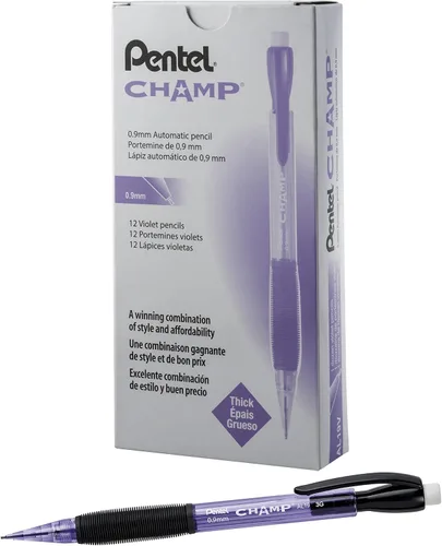 Vista 15 de Pentel Champ Starter Set con lápiz automático con plomo, (0.020 in), surtido, paquete de 2 (A2CBP)