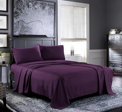 Vista 24 de Pure Bedding Juego de Sábanas Twin - Sábanas de Cama de Microfibra Ultra-Suave 1800 - Doble Cepillado - Bolsillos Profundos - Ajuste Fácil - Extra