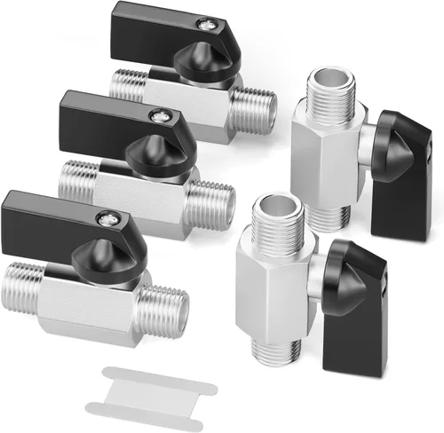 Vista 23 de GASHER 12PCS Mini válvula de bola de latón interruptor apagado, 1/2 pulgada hembra x 1/2 pulgada rosca hembra tubería