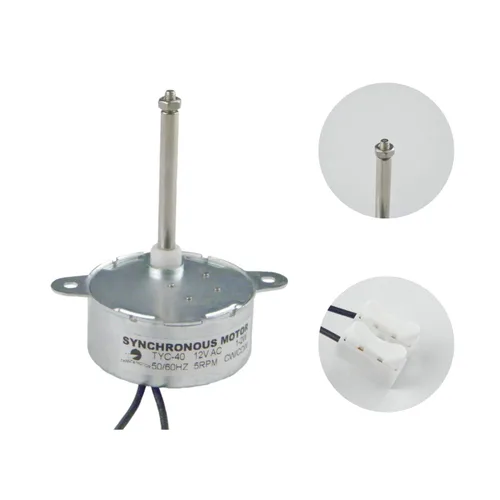 Vista 7 de CHANCS Motor Síncrono TYC-40 CA 12V 5RPM Longitud del Eje 33mm para Decoración de Navidad Micro Motor