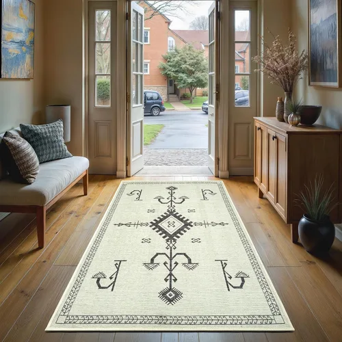 Vista 113 de GLN Rugs Bohemian - Troy - Alfombra de felpilla lavable a máquina, bohemio, lavable, antideslizante, alfombra de área de felpilla de pelo bajo