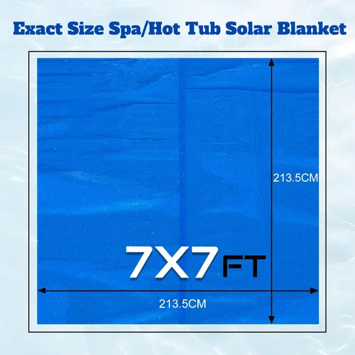 Vista 3 de BigXwell Cubierta solar para piscina, manta de burbujas para bañera de hidromasaje, cubierta de spa cuadrada de 16 mil 7 x 7 pies, manta solar