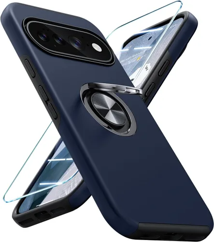 Vista 13 de JAME Funda delgada para Google Pixel 7 Pro, soporte de anillo a prueba de Azul