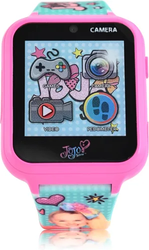 Vista 6 de Accutime JoJo Siwa Nickelodeon - Reloj inteligente de aprendizaje educativo para niñas con auriculares verdes y rosados a juego (modelo JOJ40159AZ)
