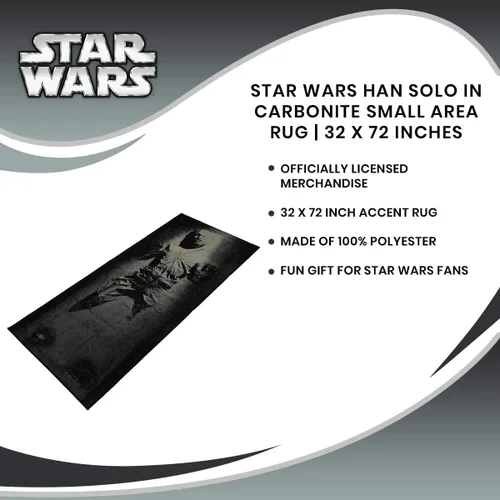 Vista 6 de Alfombra Star Wars Han Solo en Carbonita para Sala de Estar 81 x 183 Centímetros