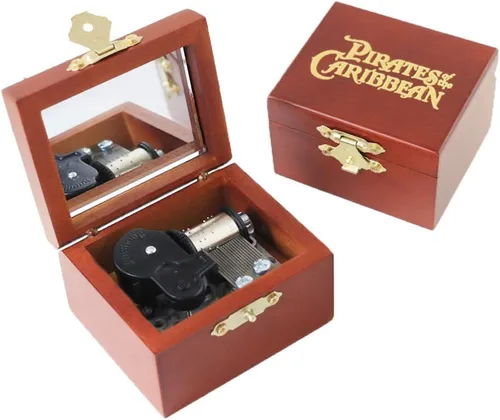 Vista 8 de Youtang - Caja de música de madera tallada con mecanismo de cuerda, regalo de Navidad, cumpleaños, Día de San Valentín
