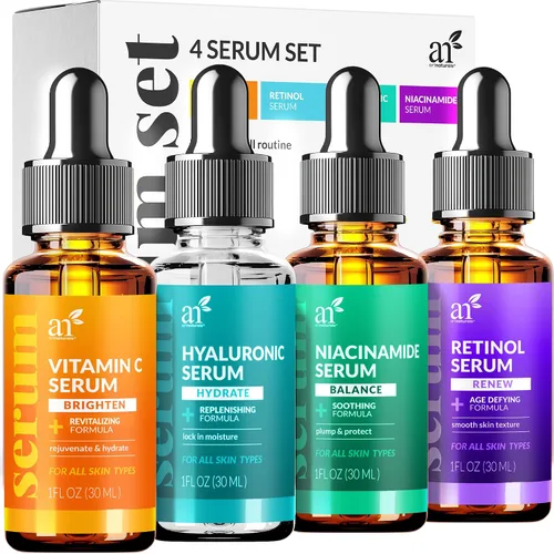 Vista 7 de Serum Artnaturals con retinol y vitamina C, orgánico, (2 unidades de 1.0 onzas), juego de regalo, anti arrugas y removedor de ojeras