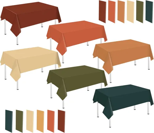 Vista 12 de Whaline 24 piezas de mantel azul de invierno de plástico, 6 gradientes de azul, mantel rectangular impermeable para decoración de boda de verano