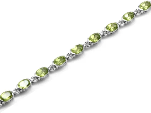 Vista 2 de Silvershake Pulsera de plata de ley 925 chapada en oro blanco ovalada de 0.236 x 0.157 in, pulsera ajustable de 7 a 8.5 pulgadas para mujer