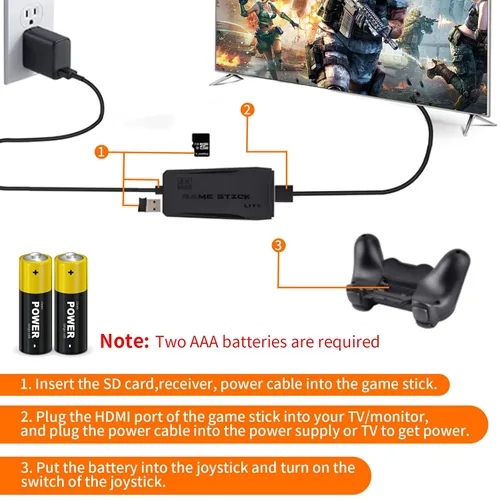 Vista 5 de Retro Game Console with 21,000+ Games, 18 Emulators, HDMI Plug & Play, 2.4GHz Wireless Controllers for TV Gaming (Black)