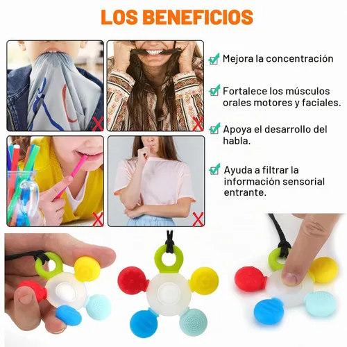 Vista 2 de Seeway - Collares masticables para niños sensoriales, proporcionando estimulación oral segura