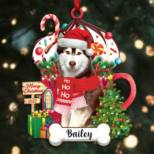 Vista 136 de Amantes de los perros de Navidad – Navidad de perros disponibles para muchos perros Shi Tzu – Adorno con forma personalizada, adorno de Navidad