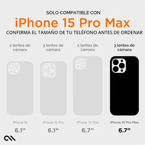 Vista 2 de Case-Mate Funda rígida para iPhone 15 Pro Max de 6.7 pulgadas, protección contra caídas D3O de 16 pies, compatible con MagSafe, funda magnética