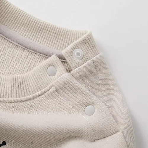 Vista 4 de pureborn Sudadera de manga larga con cuello redondo para bebés, niños y niñas, camisetas de algodón
