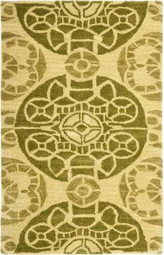 Vista 13 de SAFAVIEH Wyndham Collection - Alfombra decorativa de 2 x 3 pies, beige y azul, hecha a mano, lana moderna, ideal para zonas de alto tráfico