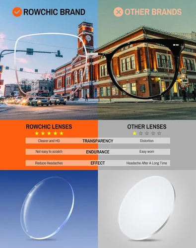 Vista 6 de ROWCHIC Blue Light Glasses, Stylish Anti Blue Light Blocking Glasses for Computer Reading, Gaming, TV, Phones
