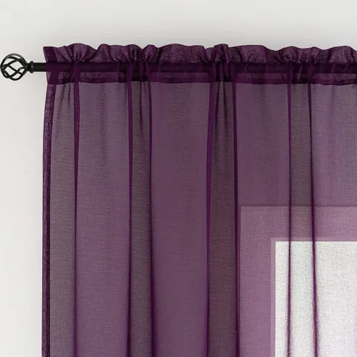 Vista 93 de MYSTIC-HOME Juego de cortinas de niveles transparentes blancas para cocina de 24 pulgadas de largo, tratamiento de cortinas para ventanas pequeñas