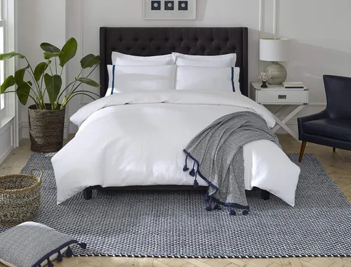 Vista 4 de Fab Habitat Manta 100% algodón con flecos, transpirable para todas las estaciones, cálida, súper suave, lavable a máquina, decoración perfecta