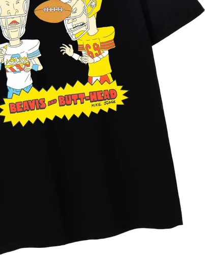 Vista 5 de Beavis & Butthead - Camiseta negra de manga corta para hombre, diseño de dibujos animados retro, moda nostalgia de los años 90 para hombre