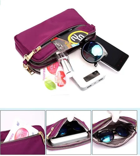 Vista 4 de Bolso de mano de nailon para Samsung Galaxy S20 Ultra, S20 FE 5G, A11 A21 A51 A71 A10S A20S A21S A20, Note 20 10 9, S10 Lite S10 Plus (negro)