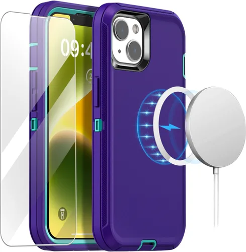 Vista 18 de AICase Funda para iPhone 14 (6.1 pulgadas) con protector de pantalla de vidrio, protección contra caídas de alta resistencia, cuerpo completo, a